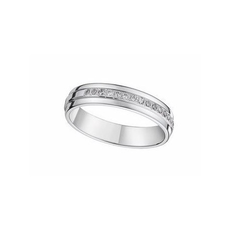 Alliance de mariage diamants or blanc Insolite alliances 