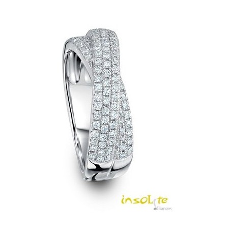 Alliance or 18 carats 750/1000 croisée bague