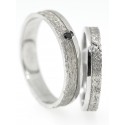 Alliance or blanc homme diamant noir mariage Lyon