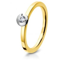 Anneau diamant Fiançaille or rose et diamant Vioz création