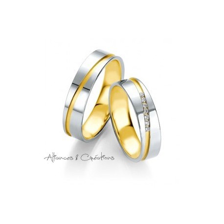 ALLIANCE MARIAGE BREUNING OR BLANC OR JAUNE