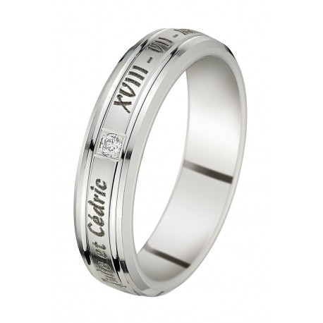 Alliance or blanc et diamants INSOLITE