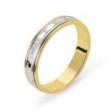 Alliance homme or jaune or blanc motifs H 18 carats