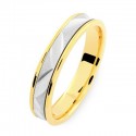 Alliance femme 2 ors avec motifs fantaisie 18 carats