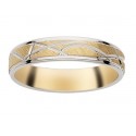 Alliance bicolore or jaune rainures or blanc