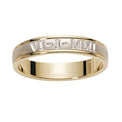 Alliance gtravure  romaine bicolore satiné largeur 4 mm