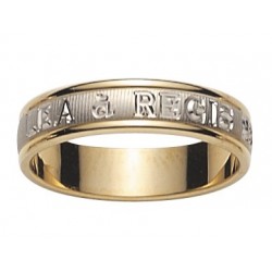 Alliance gravure extérieure 2 ors satinée largeur 5 mm