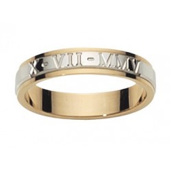 Alliance 2 ors gravure romaine finition polie largeur 4mm