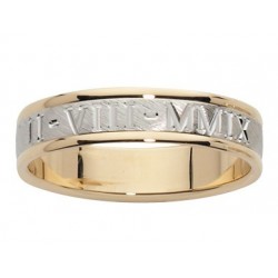 Alliance romaine 2 ors effet givrée largeur 5mm  Lyon