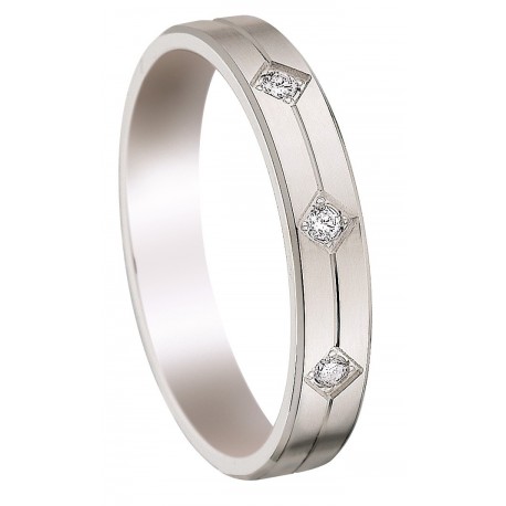 Bague de mariage diamants blanc Or 18 Cts INSOLITE