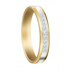 Alliances bicolore or blanc et jaune & diamants