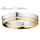 Alliance mariage or Jaune & Blanc