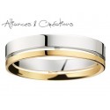 Alliance mariage or Jaune & Blanc