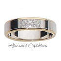 Alliance or blanc & diamants
