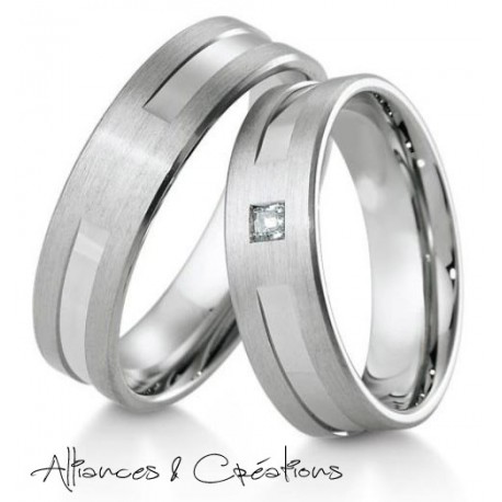 Alliance duo or & diamant originale Lyon