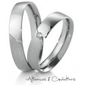 Alliance duo or blanc & diamants