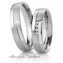Alliance duo diamant & or blanc