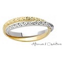 Alliance or Jaune & blanc diamantée