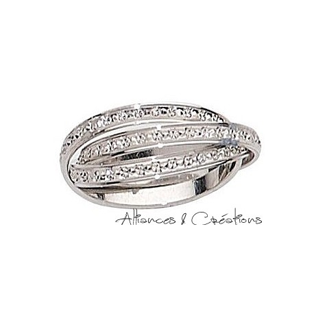 Alliance 3 anneaux or diamanté créateur Pfertzel
