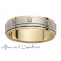 Alliance bicolore or blanc & jaune diamant