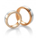 Alliance bicolore or blanc & rose