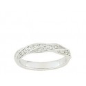 Alliance or blanc diamants torsadée