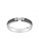 Bague or 750/1000 diamants noirs & blancs