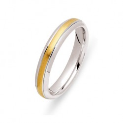 Bague de mariage bombé bicolore or jaune satiné Annecy Lyon