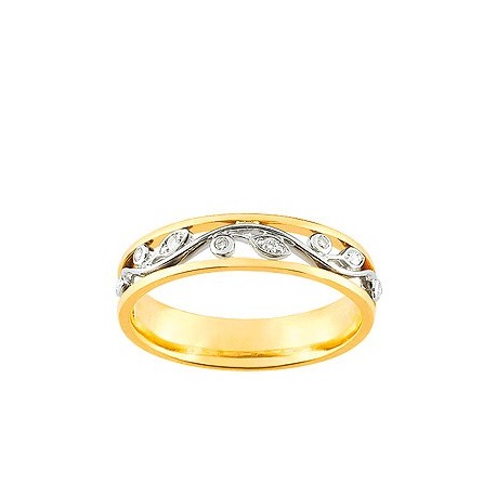 Bague de mariage bicolore et diamants