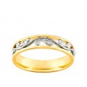 Bague de mariage bicolore fantaisie et diamants