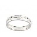 Bague de mariage or blanc et diamants parsemés