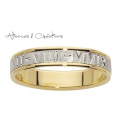 Alliance romaine 2 ors effet givrée largeur 4mm Lyon