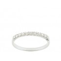 Alliance or blanc demi tour diamants serti griffes 0.20 ct