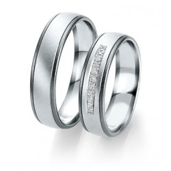 Alliance duo or blanc et diamants