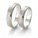 Alliance bicolore or blanc & rose diamants