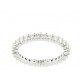 Alliance femme or blanc tour complet diamants serti grffes 1.11 ct