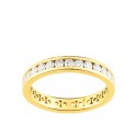 Alliance or jaune femme tour complet diamants