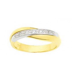 Alliance entrelacée or et diamants 750/1000 Girard