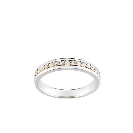 Alliance diamant pigmenté d'or rose or 750/1000 INSOLITE