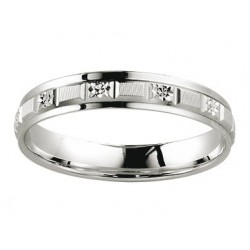 Alliance or blanc diamantée