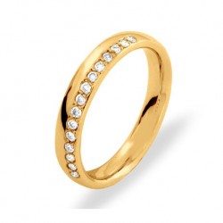 Alliance mariage or jaune diamants