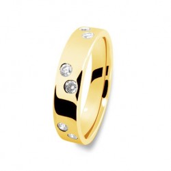 Alliance diamant or jaune 