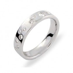 Alliance Platine 950/1000 diamants STELLAIRE PONCE OR