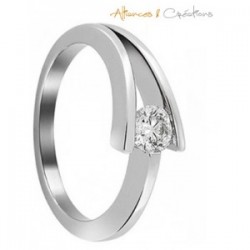 Anneau de Fiançaille or et diamant serti demi clos Lyon Rhônes Alpes