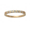 Alliance or jaune demi tour diamant serti barrette