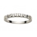 Alliance platine et demi tour diamants serti barrette