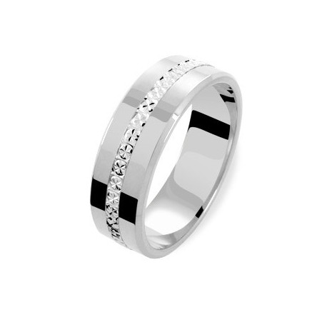 Alliance en or blanc diamanté par le créateur Ponce