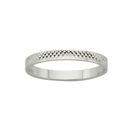 Alliance or blanc diamantée 9 carats 375/1000 