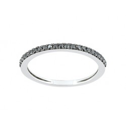 Bague Tour complet diamants noirs Insolite alliances 