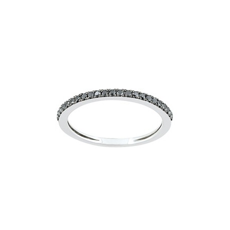 Bague Tour complet diamants noirs Insolite alliances 